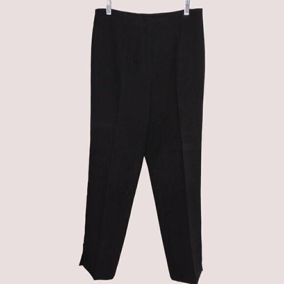 Vtg Emma James Womens Pants Sz 8 Black Crepe Straight Dressy Narrow - Picture 1 of 11
